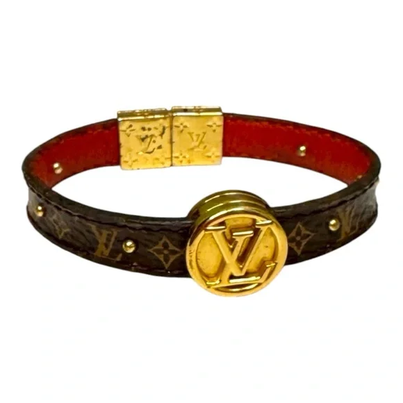 Louis Vuitton Reversible Monogram and Red Gold LV Circle Bracelet - Picture 1 of 8